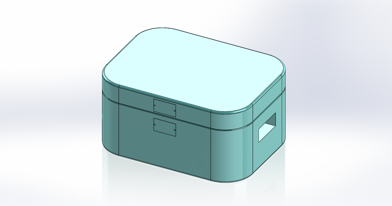 Case Render - Teal Closed