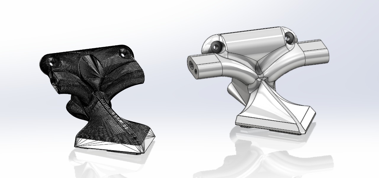 Complex Part Render - Wireframe and Solid