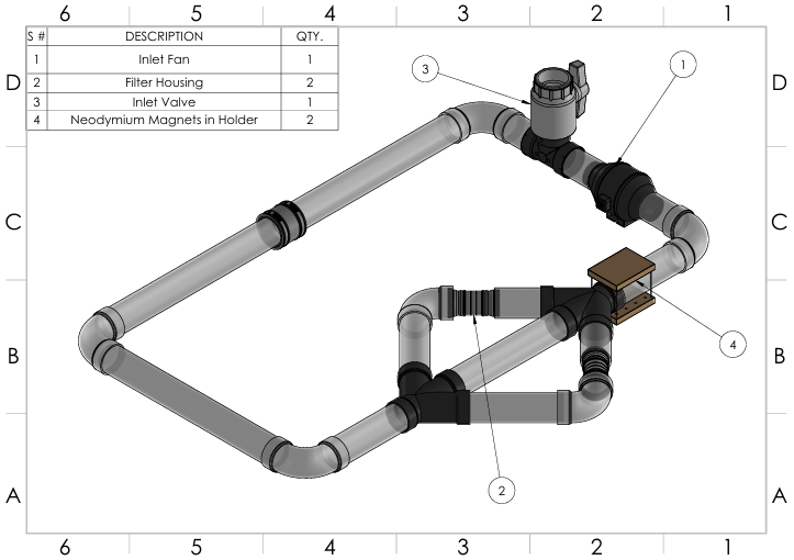 Dust Mitigation Piping - Isometric