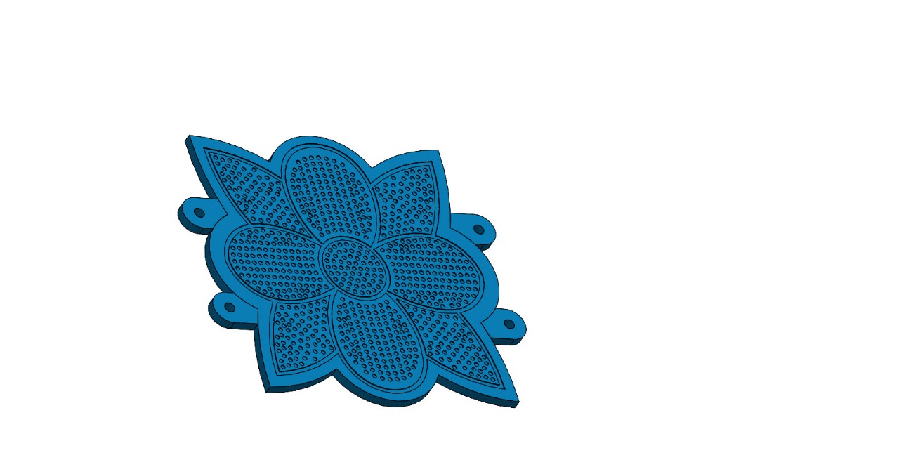 Flower-Shaped Mat Render