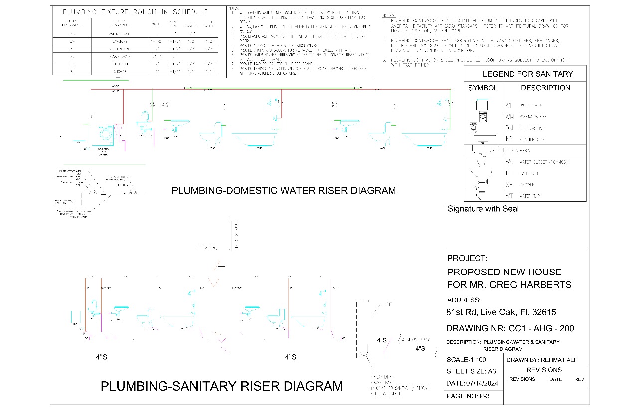 House Plumbing Plan - Riser Diagrams